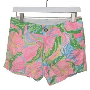 LILLY PULITZER The Callahan Floral Pink Green Blue Short Women's Size 0